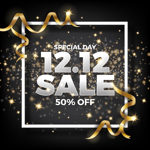 Vector 12.12 shopping day sale banner background. 12 december sale poster template.