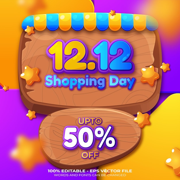 12.12 sfondo del banner di vendita del giorno dello shopping