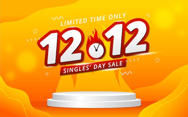 12 12 shopping day sale banner with podium template design