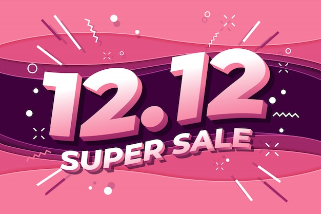 12.12 design di poster o flyer in super day per lo shopping.