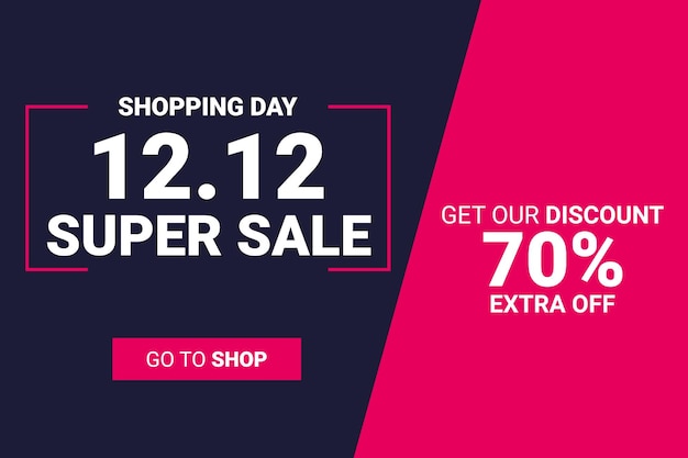 12.12 shopping day super sale poster template design.