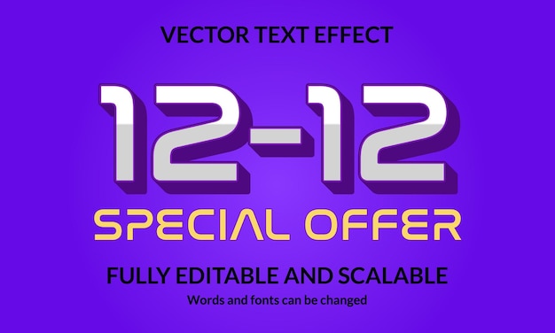 12 -12 special offer editable 3d text style effect