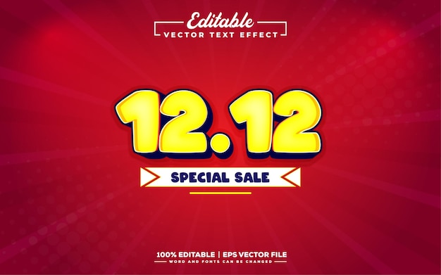 12.12 special sale editable text effect design