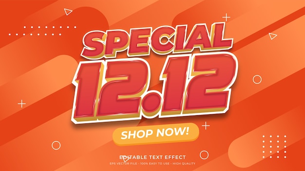 12.12 Special Sale Typography   Editable Text Effect