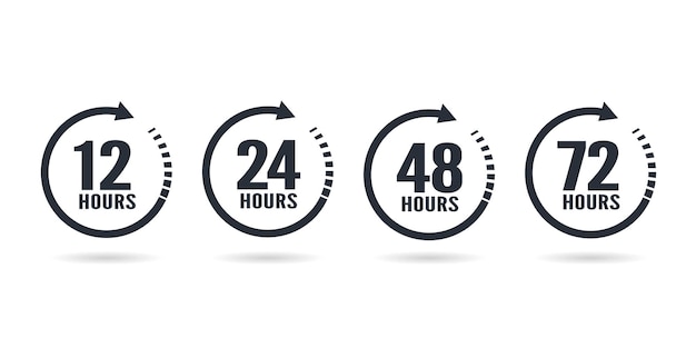 12 24 48 and 72 hours sign icon vector