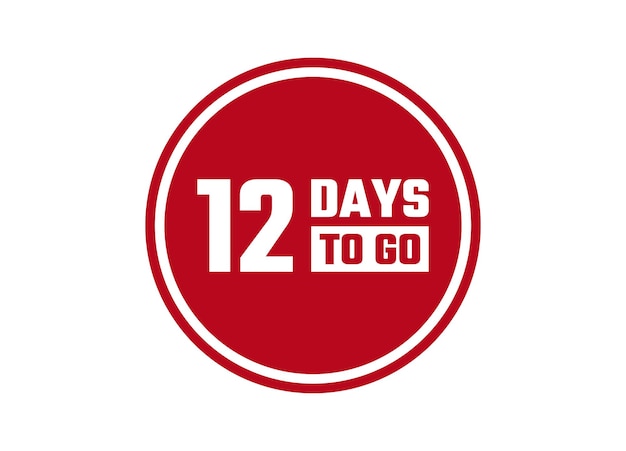 Vector 12 days to go red banner design vector illustration