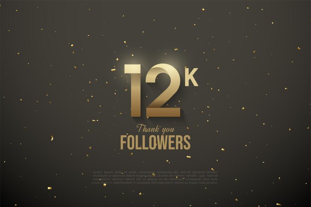 Vector 12 followers with patterned numbers