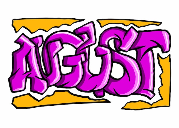 12 Month August Graffiti Design Sublimation