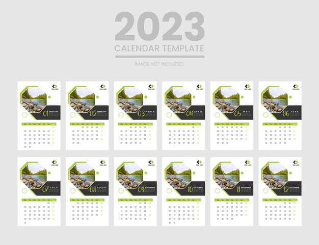 Premium Vector 12 months calendar 2023