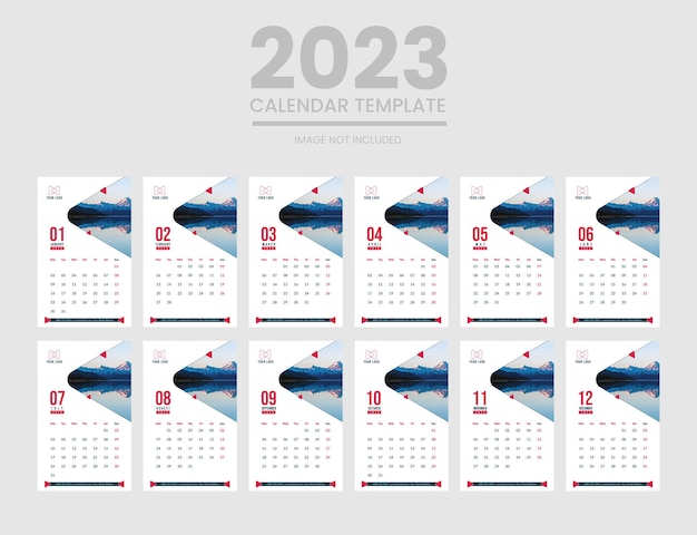 Vettore calendario da tavolo di 12 mesi