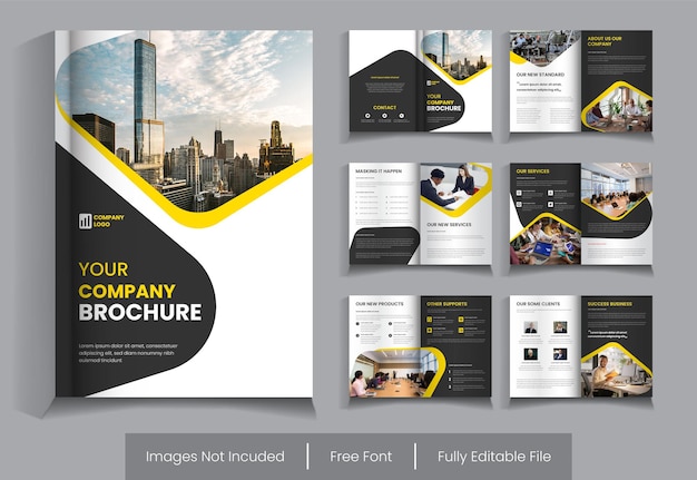 12 page business brochure template minimalist design