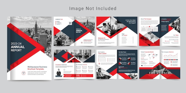 12 Page Corporate Brochure Design or Company Profile   Template.