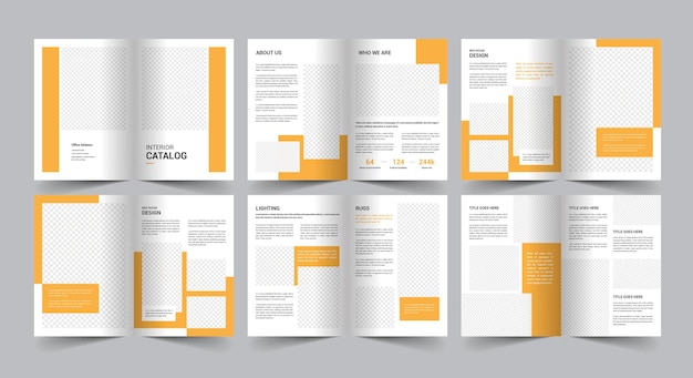 Vector 12 page interior brochure template