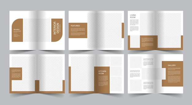 Vector 12 page interior brochure template