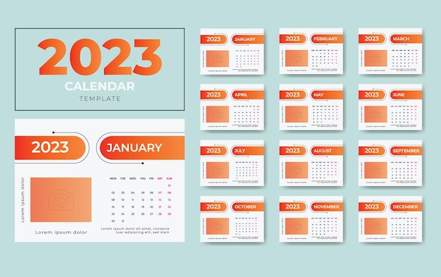12 페이지 캘린더 디자인 2023 책상 캘린더 디자인 2023