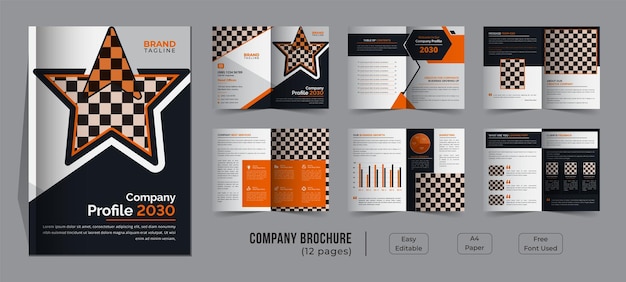 12 pages company brochure template design