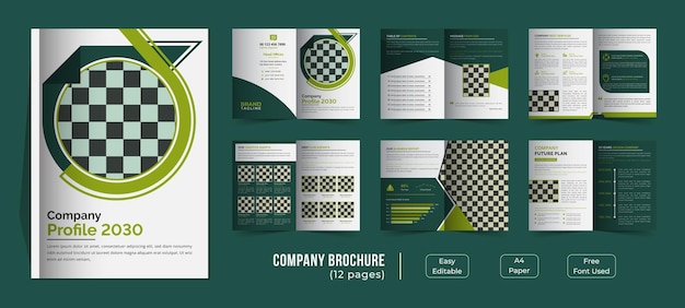 12 pages creative and minimalist company profile template design