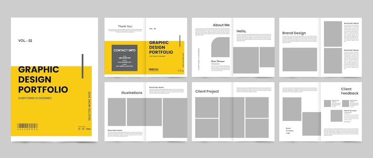 Vector 12 pagina's grafisch ontwerp portfolio ontwerp
