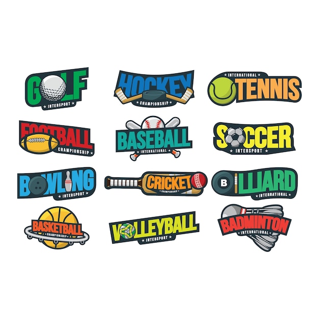 12 Sport logo vectorillustratie