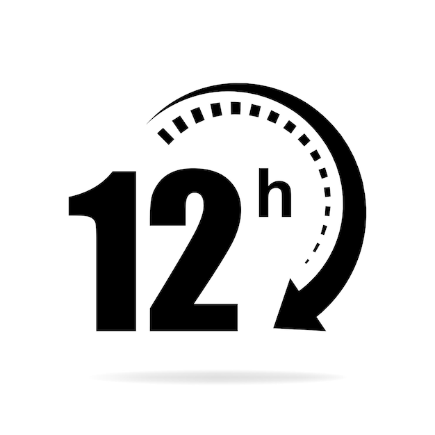 12 twelve hour icon Vector illustration