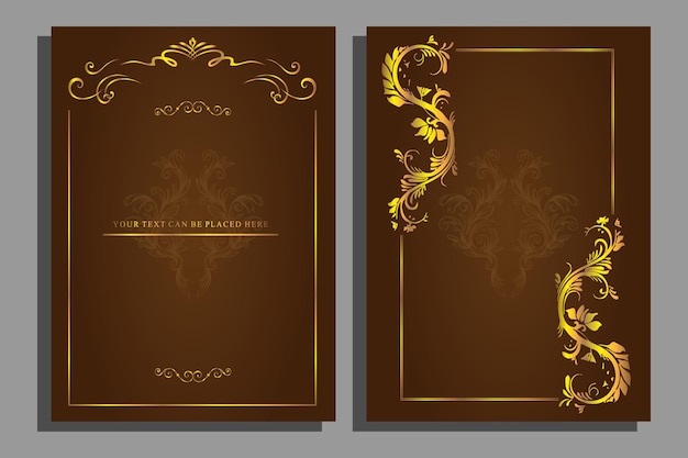 Vector 12 vintage background with golden frame