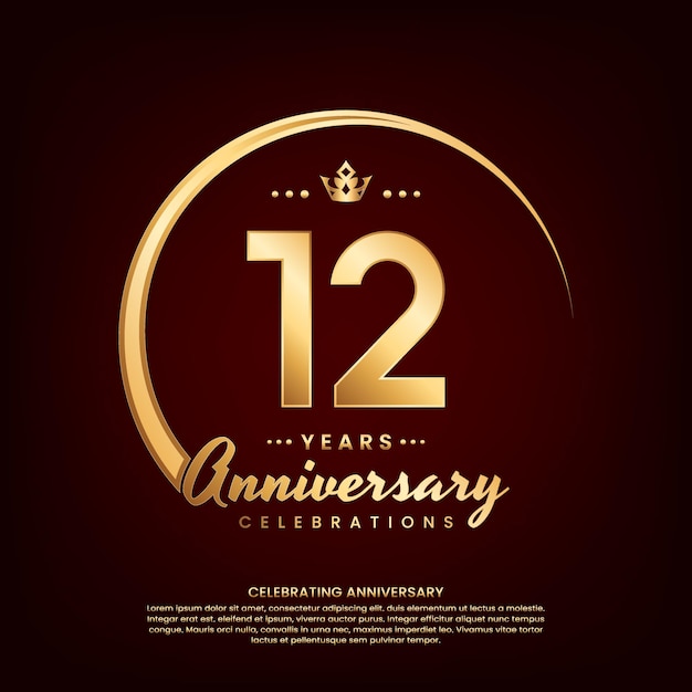 12 year anniversary celebration template design