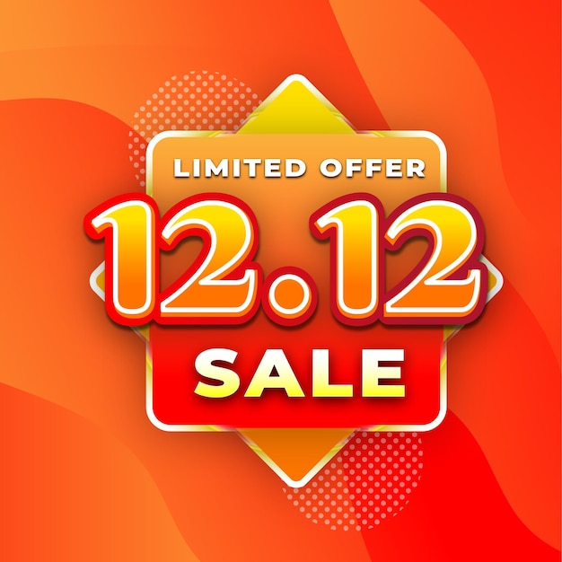 1212 Big sale editable 3d text on orange background