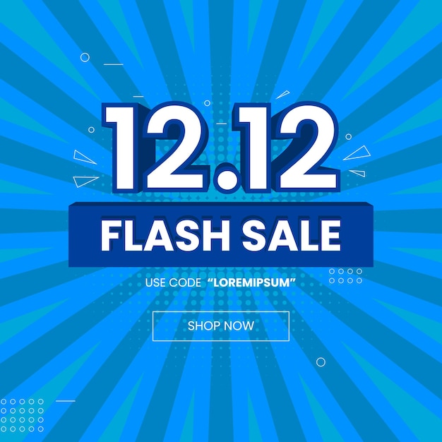 1212 flash sale vecotr desain in blauwe tint