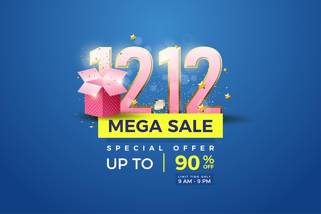 1212 sale background with gift box