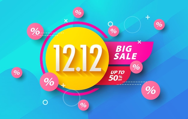 1212 shopping banner in soft pastel colors