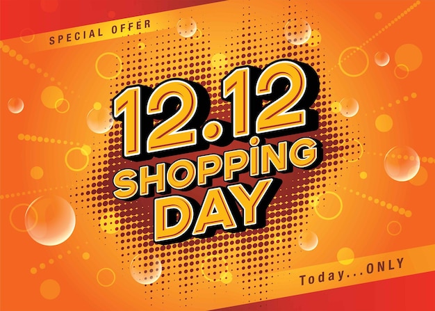 1212 shopping day banner template sconto offerta speciale abstract yellow bubble web header