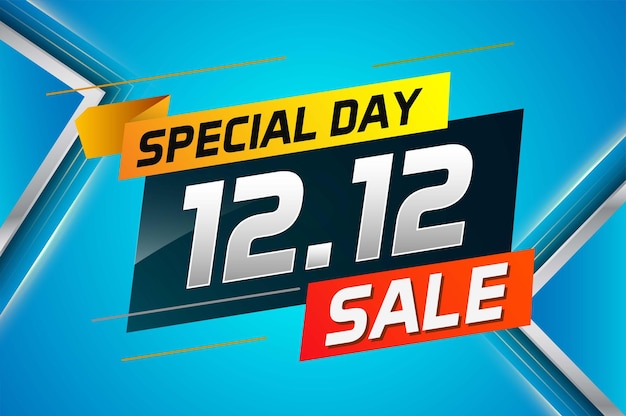 Vector 1212 shopping day sale banner background 12 december sale poster template vector illustration