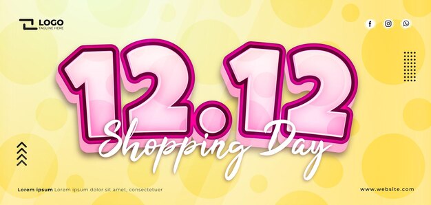 Vector 1212 shopping day sale banner or flyer template design