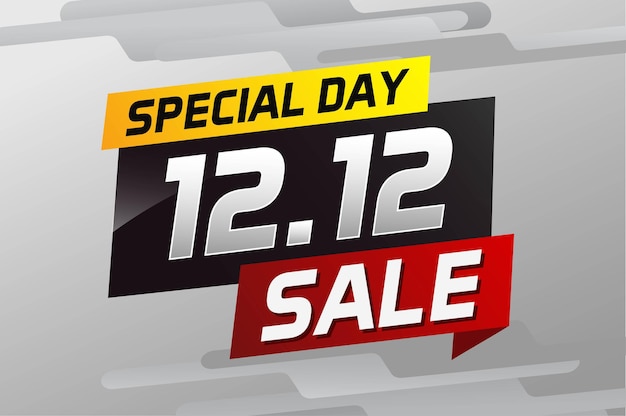 1212 special day sale word concept vector illustration with ribbon and 3d style for use landing pag