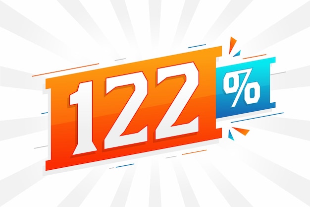 벡터 122 할인 마케팅 배너 프로모션 122 퍼센트 판매 프로모션 디자인