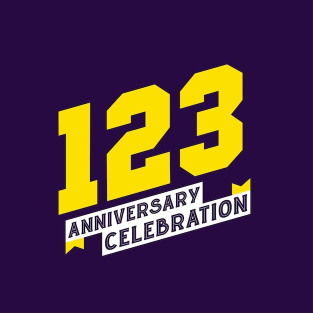 123rd Anniversary Celebration vector design 123 years anniversary