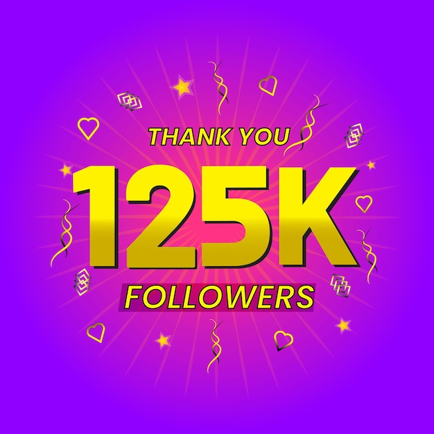 125k followers thank you celebration template