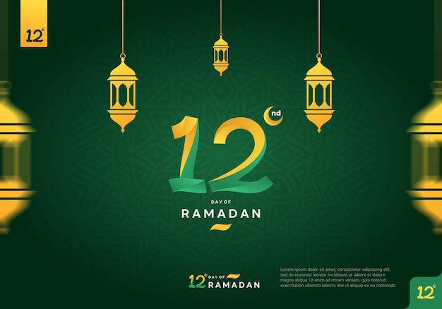 12e dag van Ramadan logo icoon