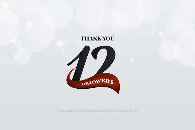 12k followers background with flat number design