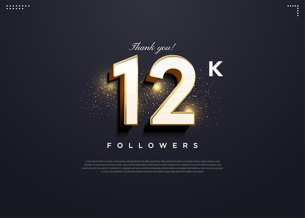 12k followers celebration banner with light effect touch