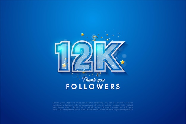 12k followers with double border numbers