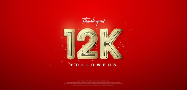 12k gold number thanks for followers posters social media post banners