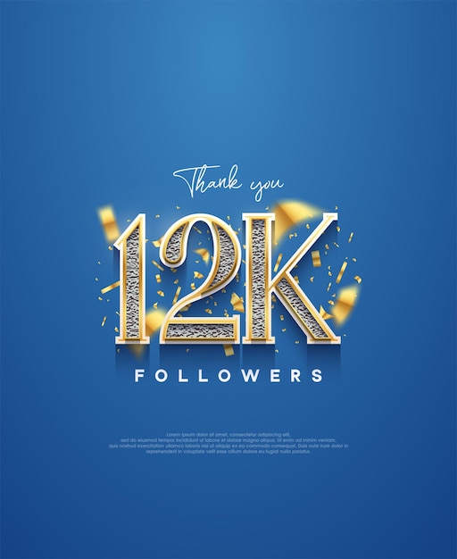 12k thank you followers elegant design for social media post banner poster