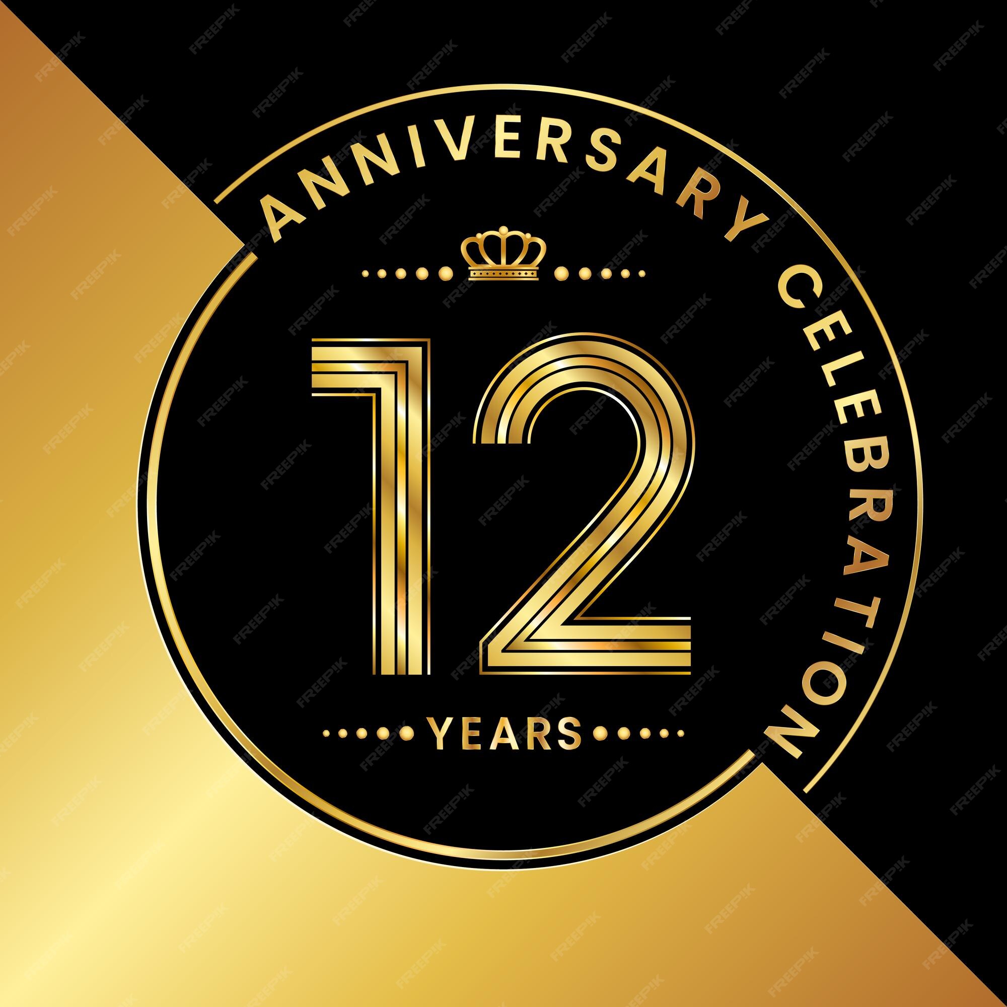 Premium Vector  Number 12 logo icon design, 12nd birthday logo number,  anniversary 12