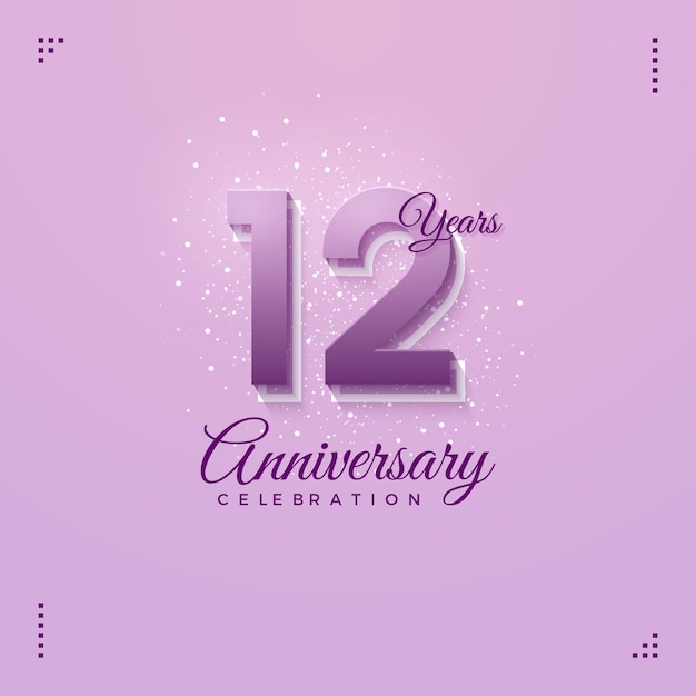 12th anniversary invitation with simple design is us