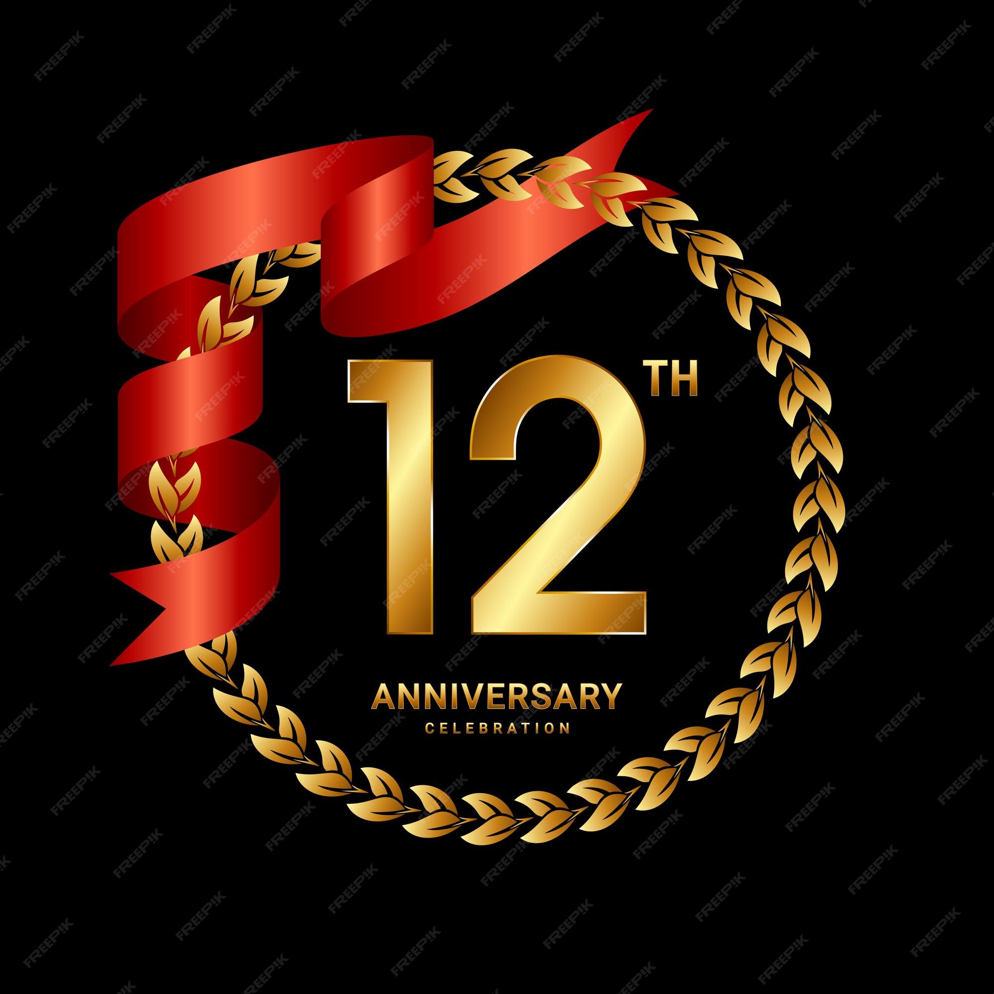 12th anniversary celebration logo Royalty Free Vector Image