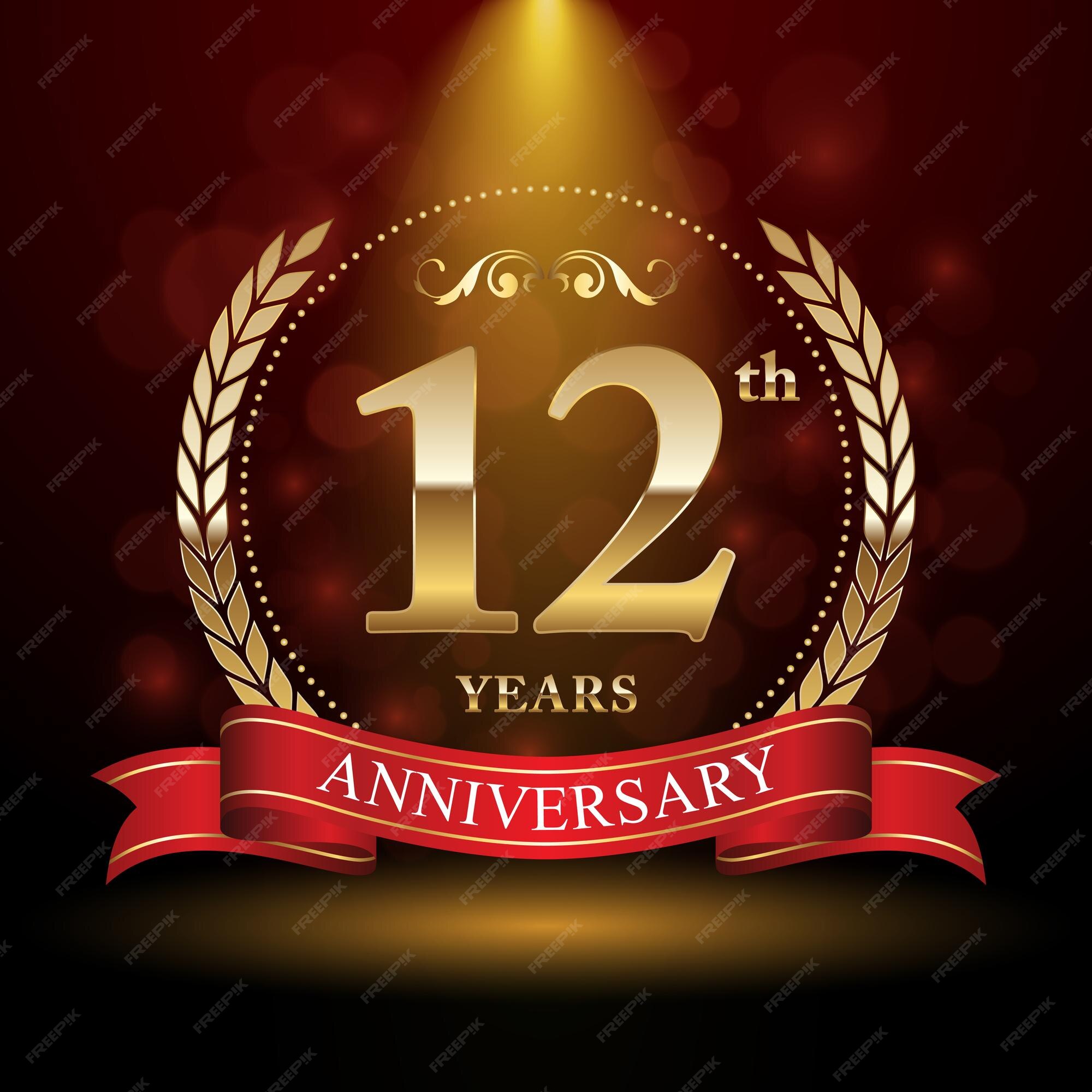 12th year anniversary emblem logo design vector illustration template Stock  Vector Image & Art - Alamy