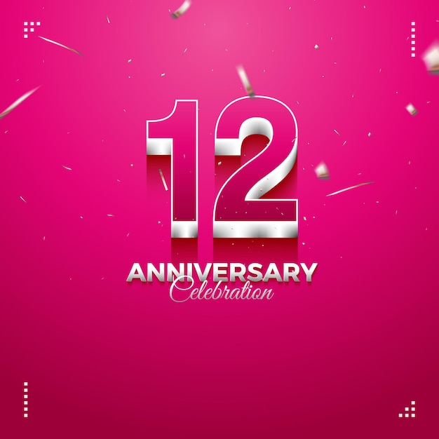 12th anniversary party invitation with bold numbers
