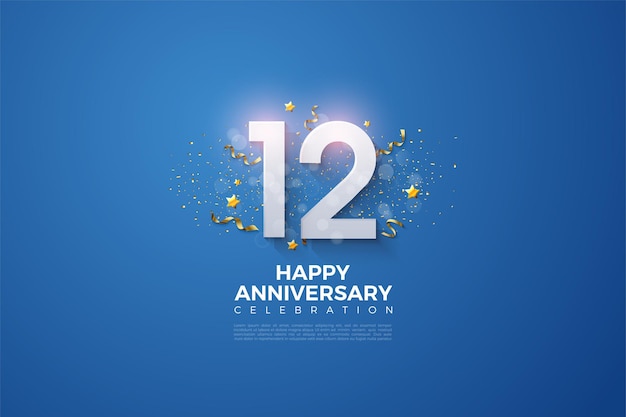 숫자와 축제 파티가있는 12 주년