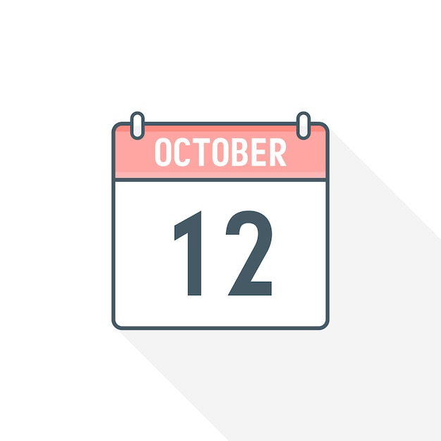 12th october calendar icon october 12 calendar date month icon vector illustrator